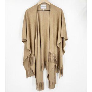 Anthropologie Andersen & Lauth Faux Suede Fringe Poncho Shawl OS Country Western
